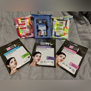 Global Beauty Care Makeup Removal Wipes and Spa Treatment Masks-NWT Bundle